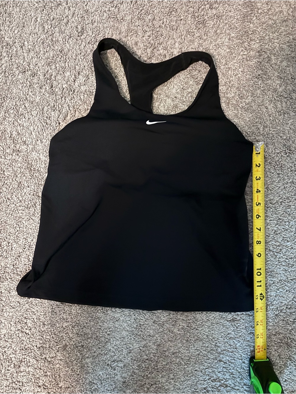 ⚡️FLASH SALE Nike Black Racerback Tank w White Swoosh & build in bra. Size Large - Picture 7 of 8